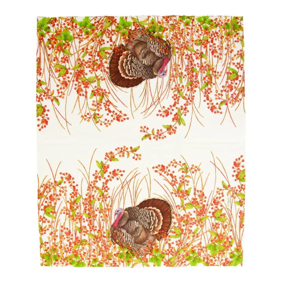Turkey And Berries Guest Towel Napkins - 15 Per Package