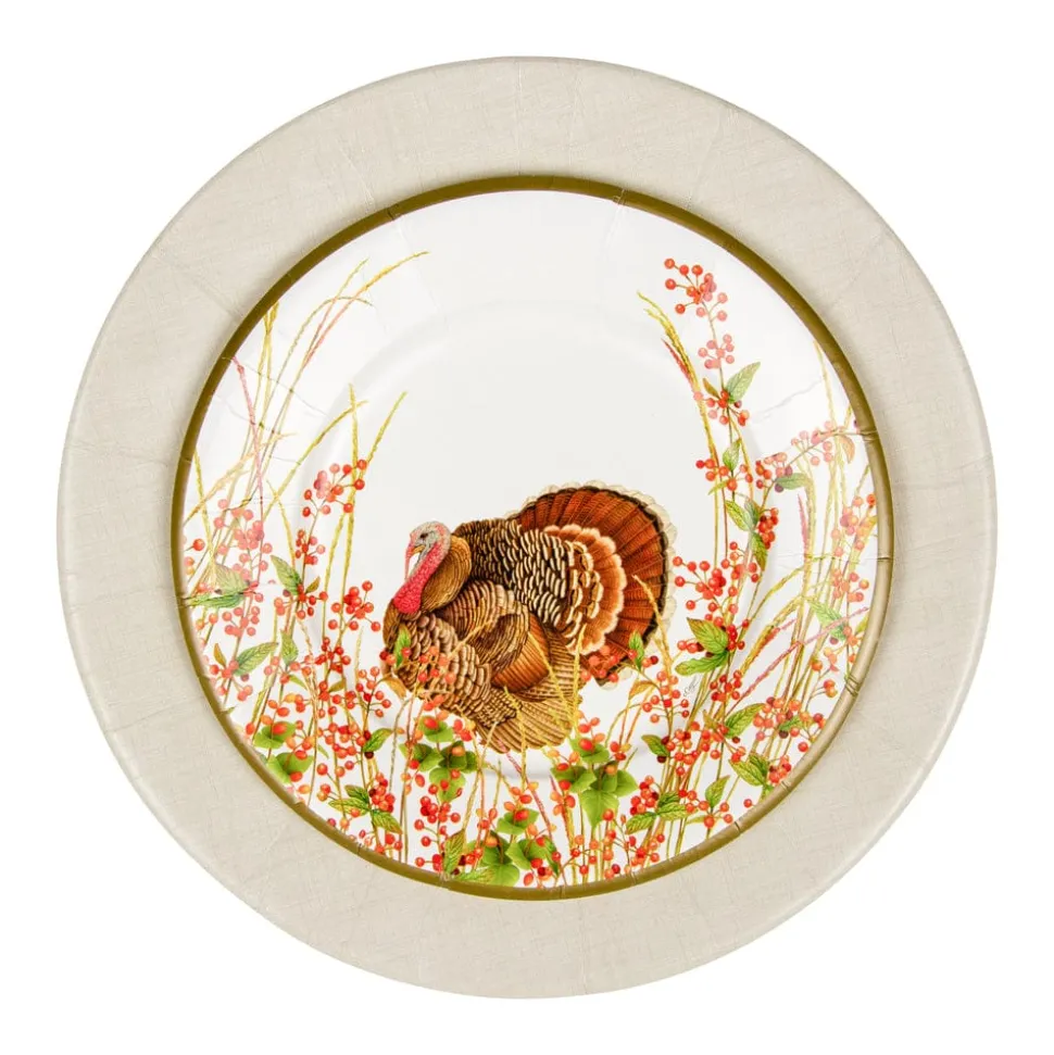 Turkey And Berries Paper Salad & Dessert Plates - 8 Per Package