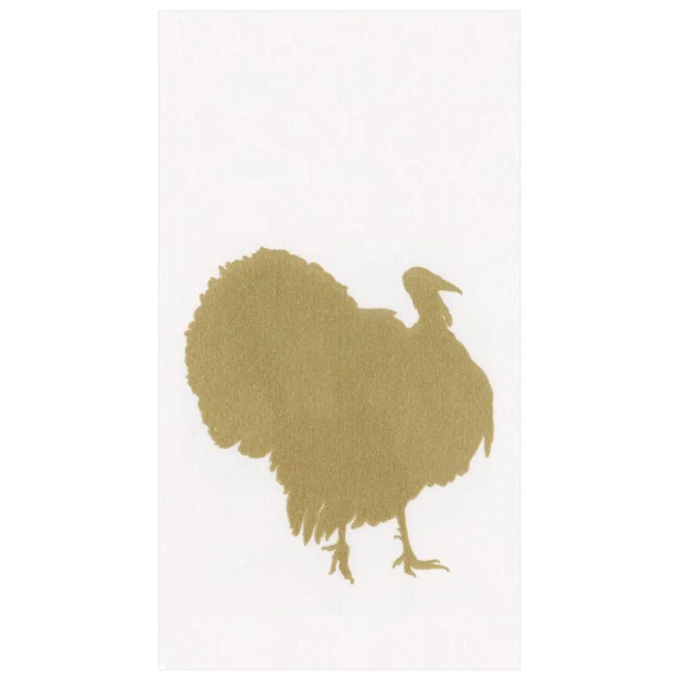 Turkey Fan Paper Linen Guest Towel Napkins - 12 Per Package