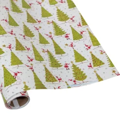 Twirling Santas Gift Wrap - One 30" x 8' Roll