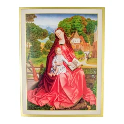 Virgin And Child In A Garden Personalized Christmas Cards