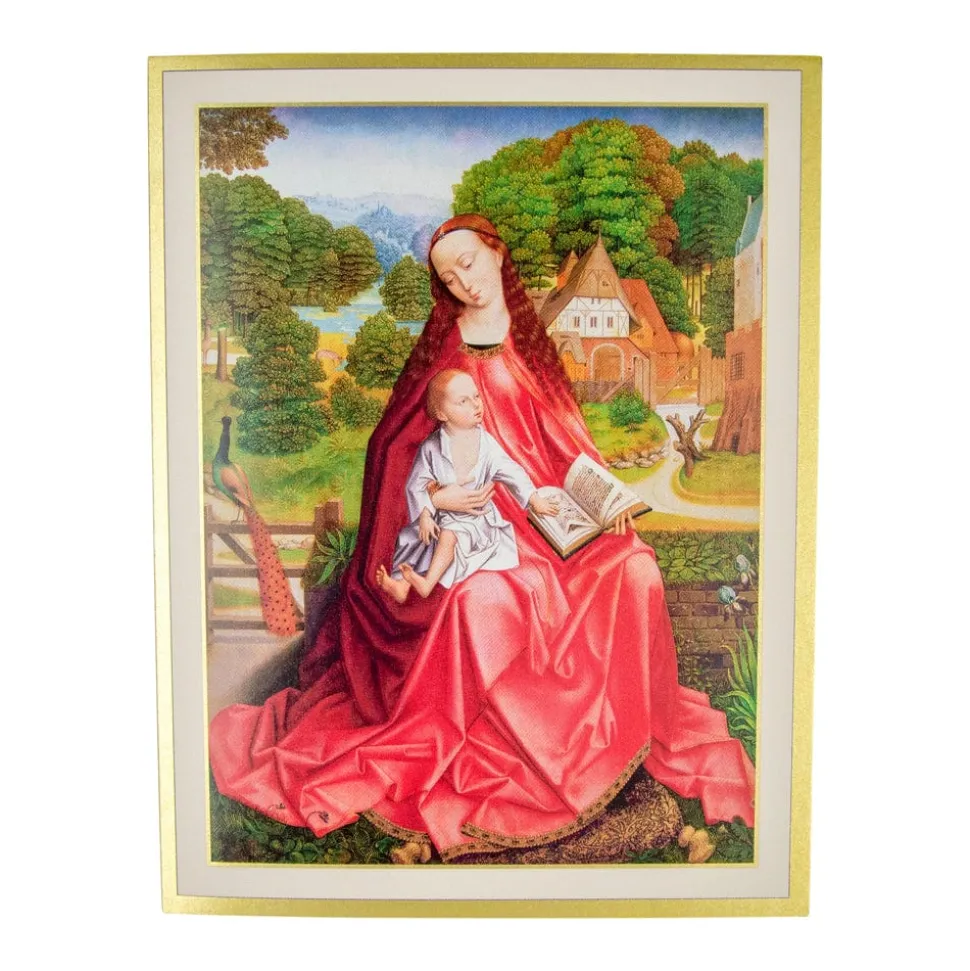 Virgin And Child In A Garden Personalized Christmas Cards