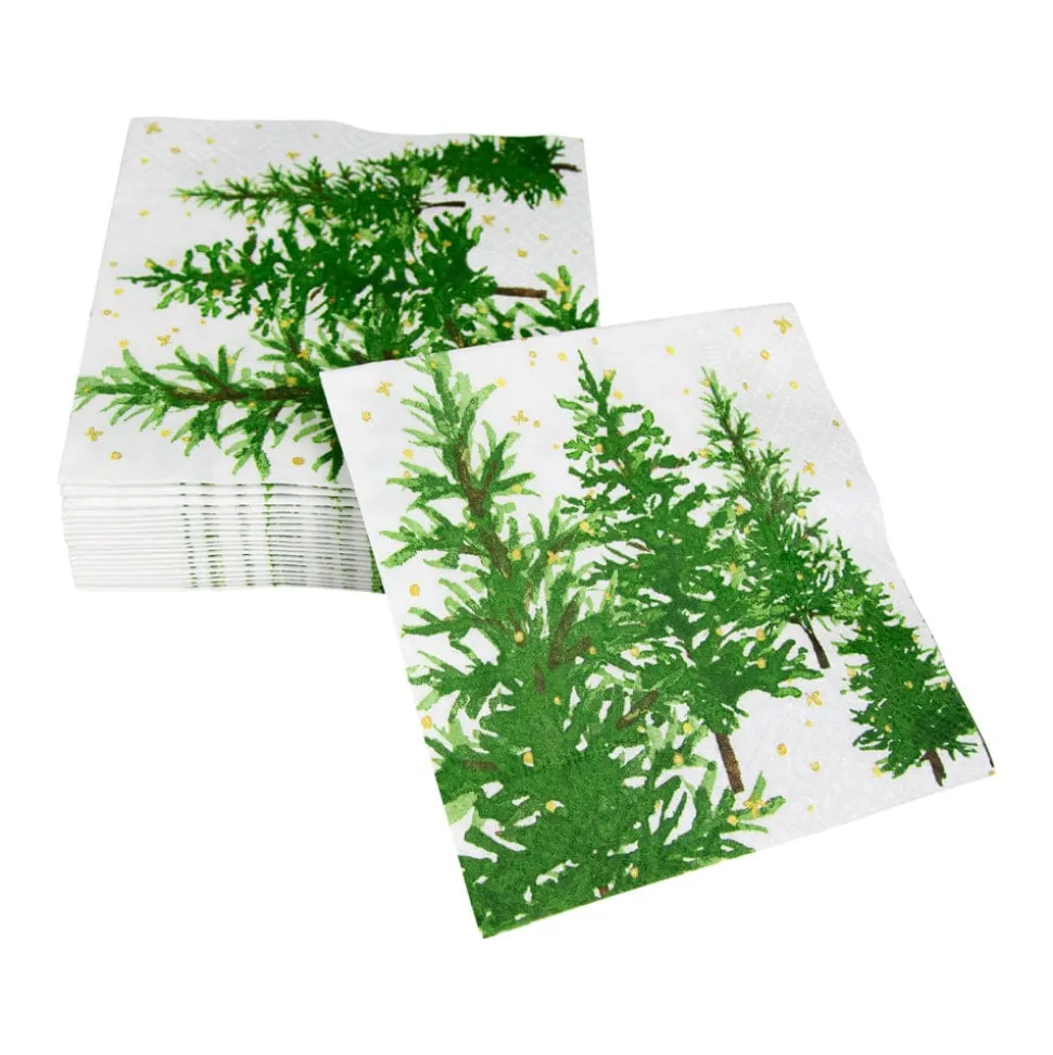 White Christmas Cocktail Napkins - 20 Per Package