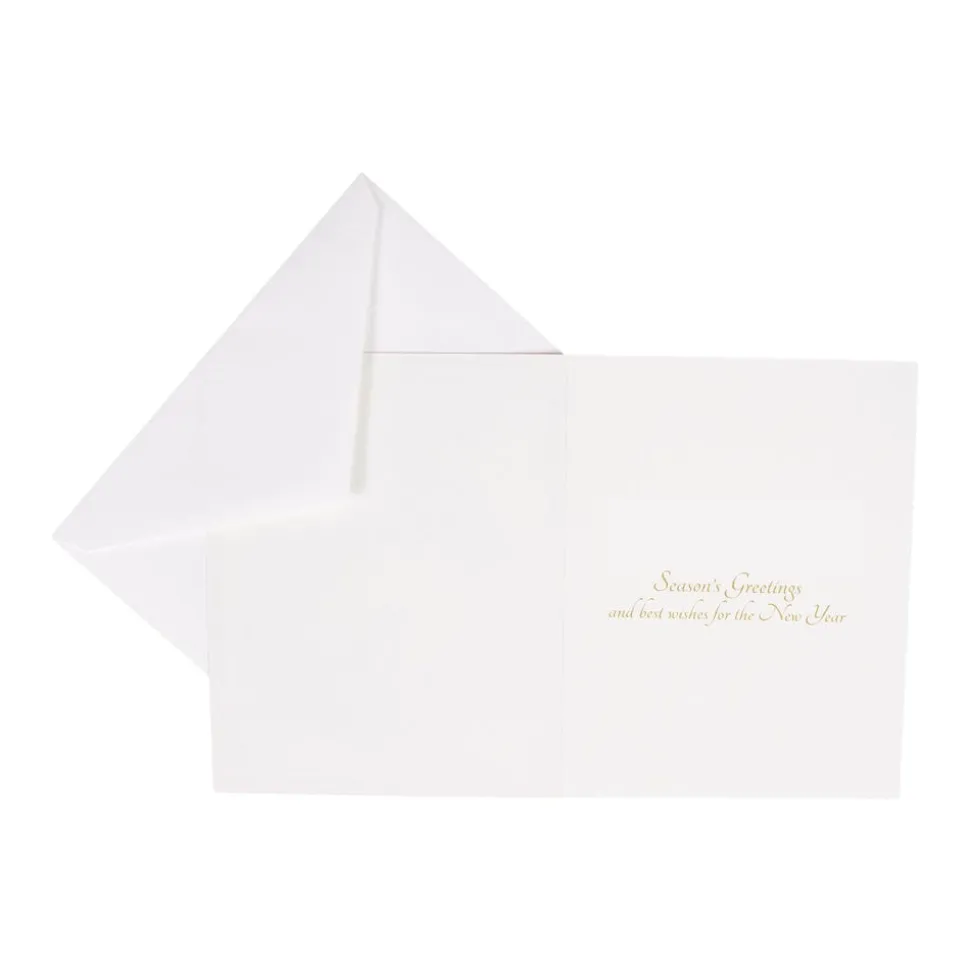 White Christmas Foil Classic Boxed Christmas Cards - includes 10 cards & envelopes