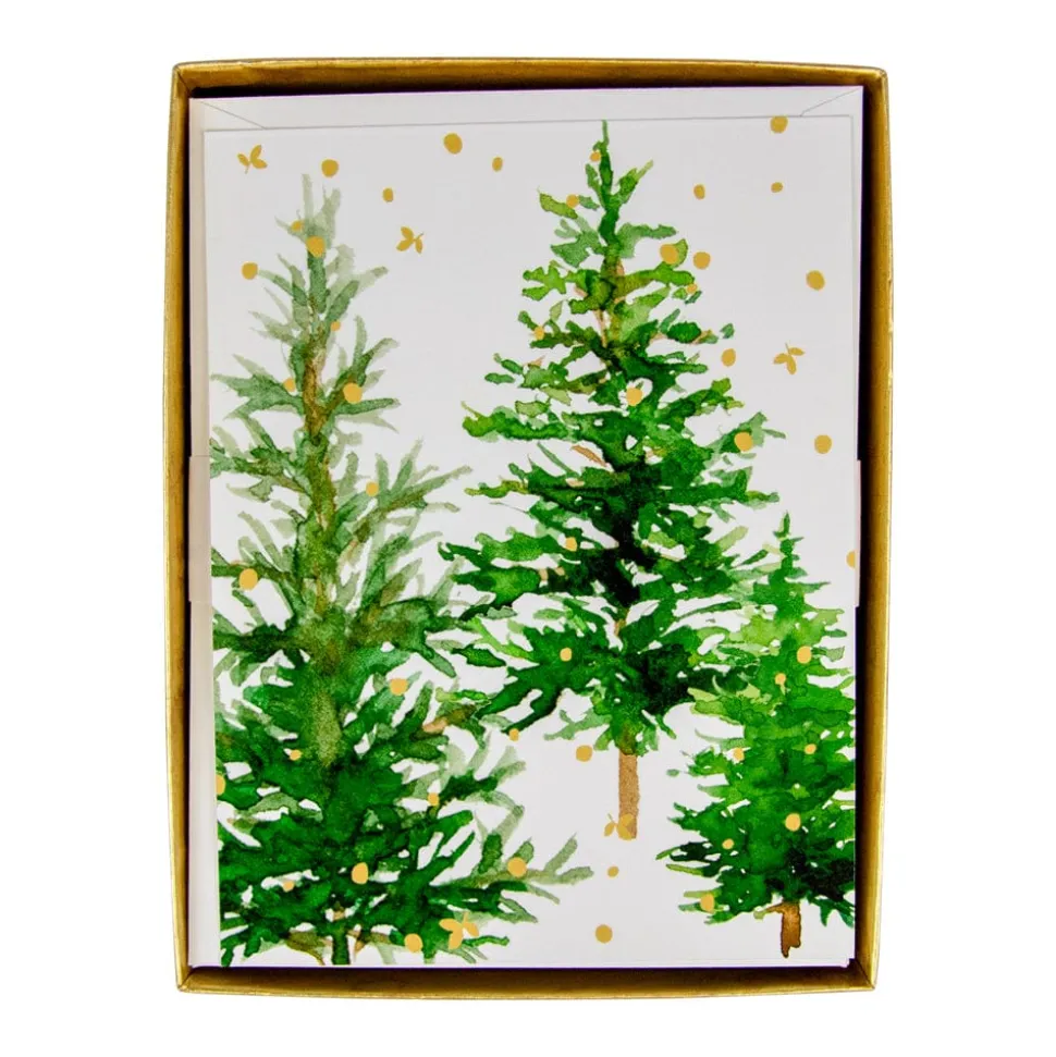 White Christmas Foil Classic Boxed Christmas Cards - includes 10 cards & envelopes