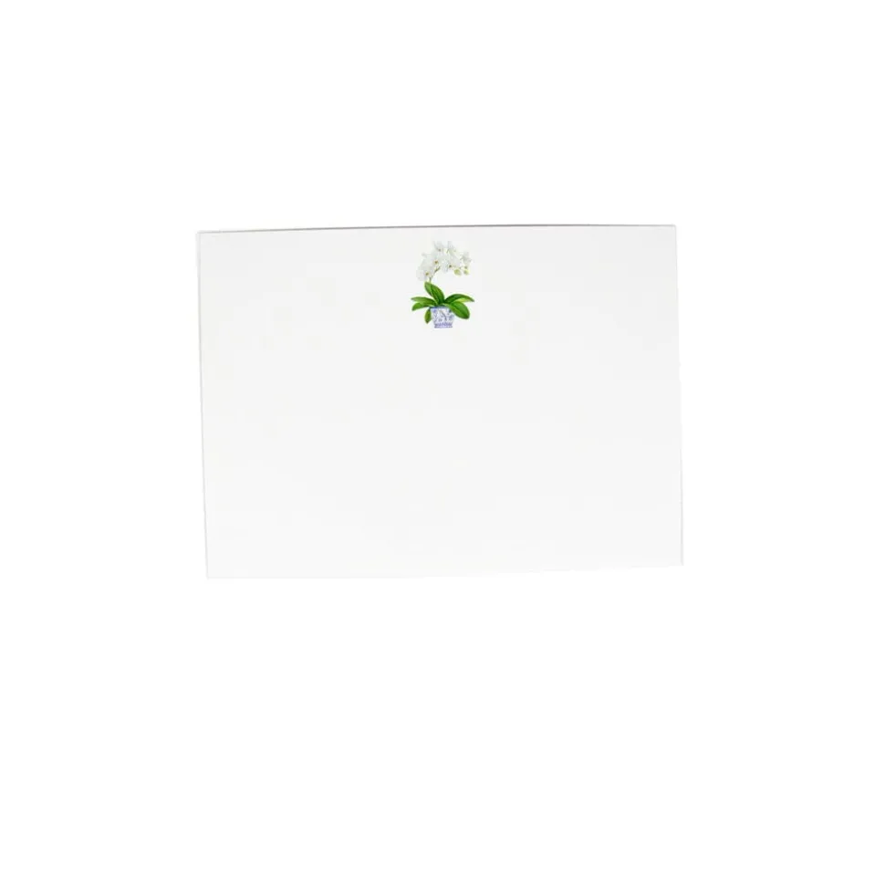White Orchid Correspondence Cards - 12 Card & Envelopes