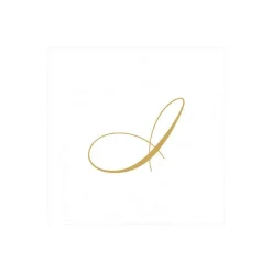 White Pearl & Gold Paper Linen Single Initial Boxed Cocktail Napkins - 30 Per Box
