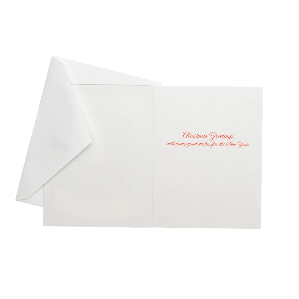 White Pine And Red Bow Wreath Classic Boxed Christmas Cards - includes 15 cards & envelopes