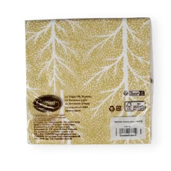 Winter Trees Gold & White Luncheon Napkins - 20 Per Package