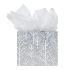 Winter Trees Silver Large Gift Bag - 1 Each
