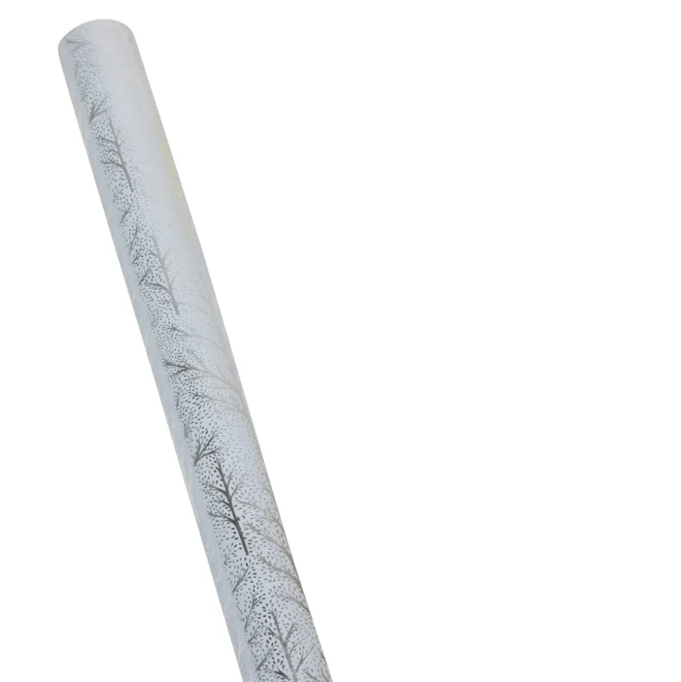 Winter Trees White & Silver Embossed Foil Gift Wrap - One 30" x 6' Roll