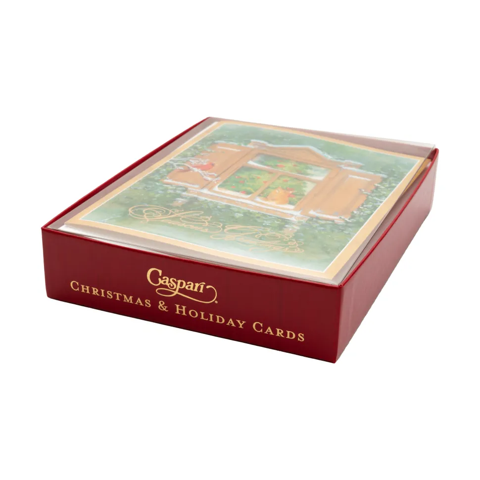 Wintry Window View Classic Boxed Christmas Cards - includes 15 cards & envelopes