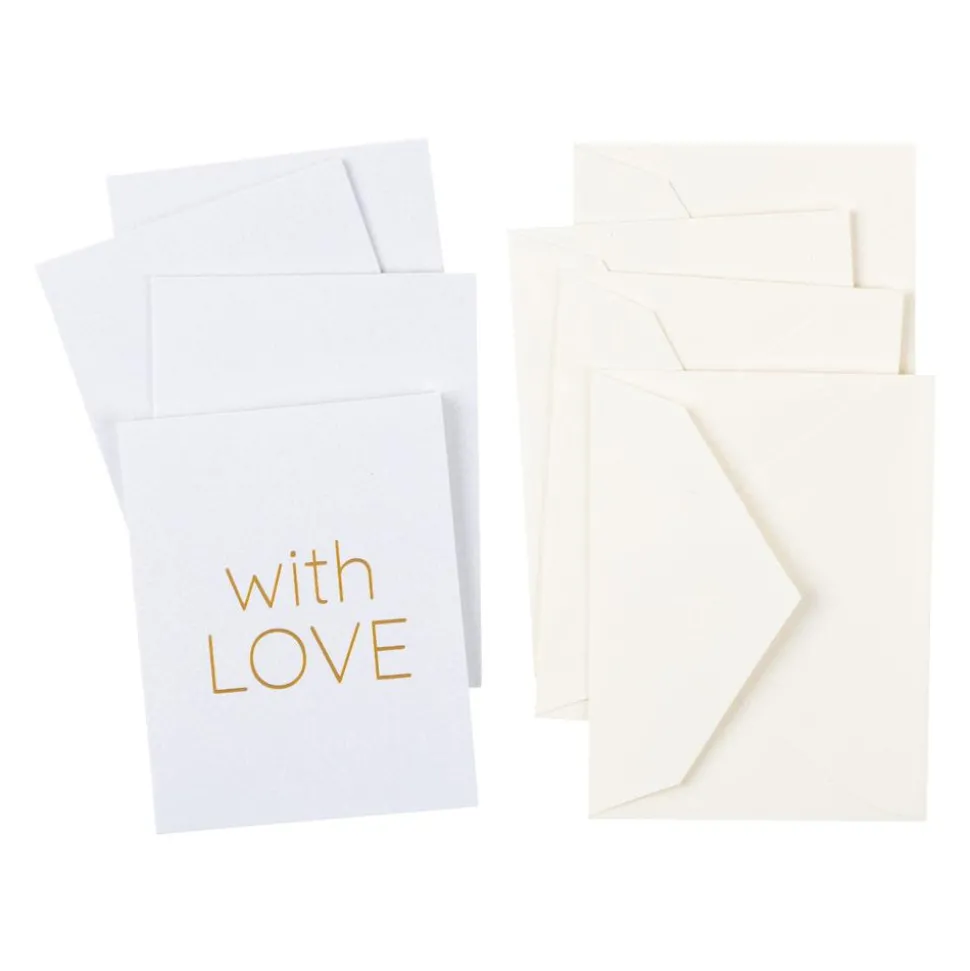 With Love Gift Enclosure Cards - 4 Mini Cards & 4 Envelopes