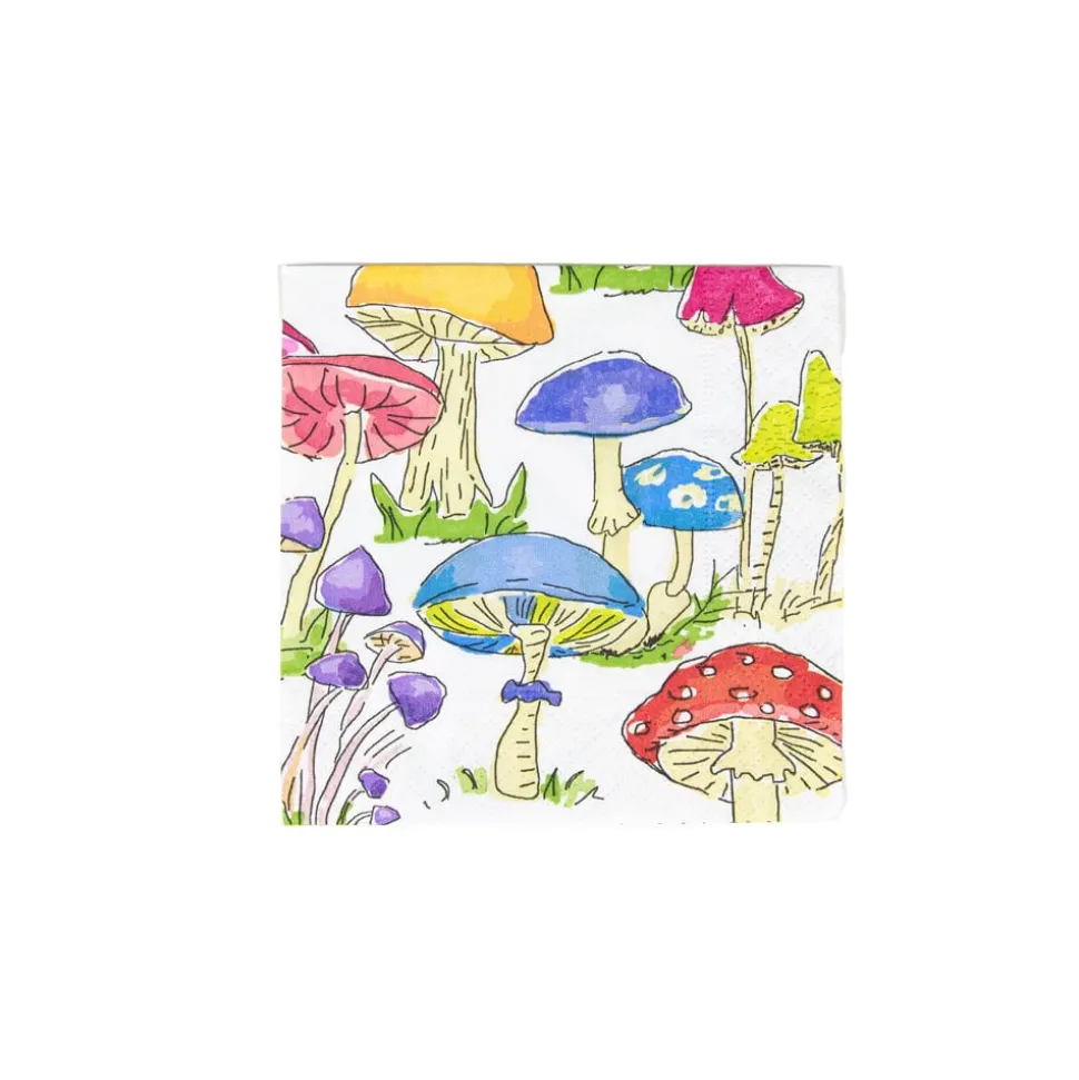 Woodland Mushrooms Boxed Cocktail Napkins - 40 Per Box