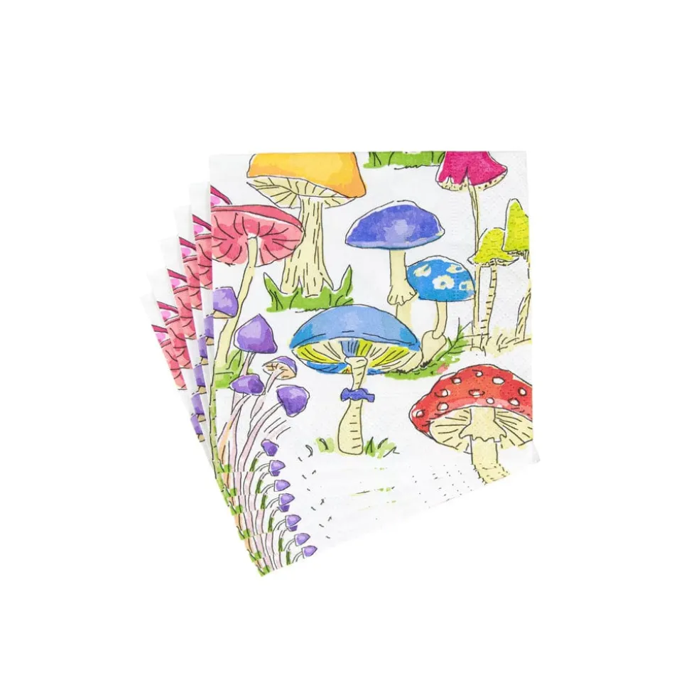 Woodland Mushrooms Boxed Cocktail Napkins - 40 Per Box