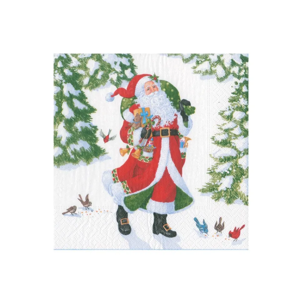 Woodland Santa Recycled Cocktail Napkins - includes 20 Cocktail Napkins