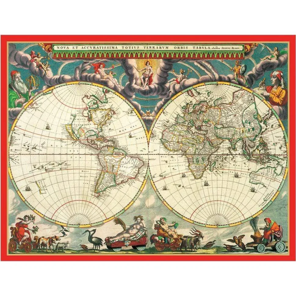 World Map Large Boxed Christmas Cards - includes 15 cards & envelopes