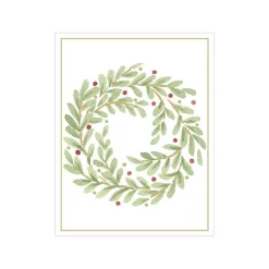 Wreath in Foil Gift Enclosure Cards - 4 Mini Cards & 4 Envelopes