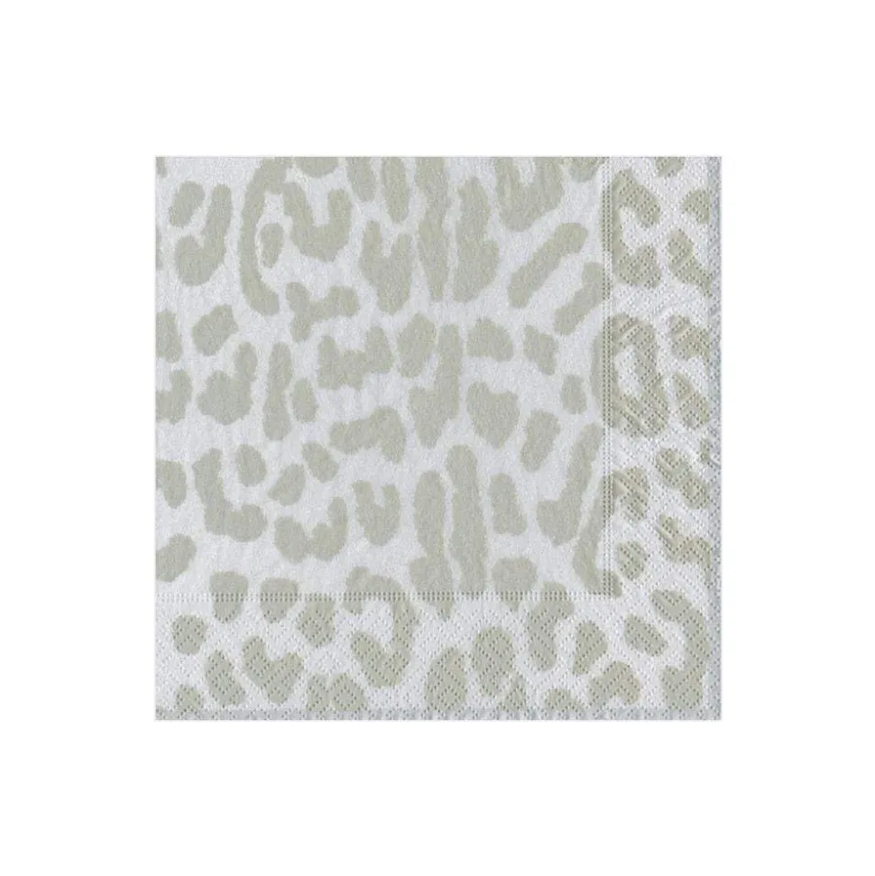 Zanzibar Paper Cocktail Napkins in Silver - 20 Per Package